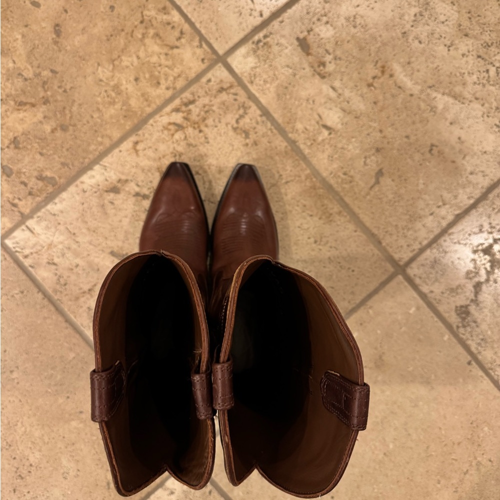 Tecovas “Annie” Brown Cowboy Boots with Stitch Detailing - Picture 7 of 10